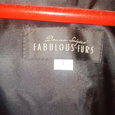 DONNA SALYERS FABULOUS FURS VEST AND WOOL CAPE (L)