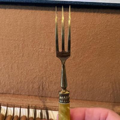 Set of Twelve Bronze/Bakelite Knives & Forks W/Case (GB-RG)