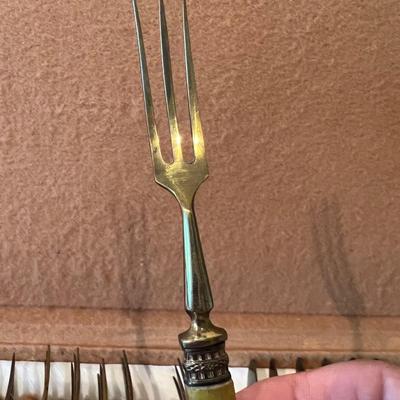 Set of Twelve Bronze/Bakelite Knives & Forks W/Case (GB-RG)