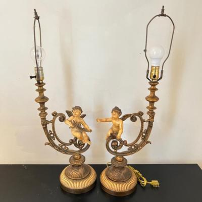 Pair of Cherub Lamps (GB-RG)