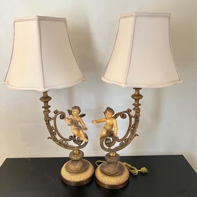 Pair of Cherub Lamps (GB-RG)
