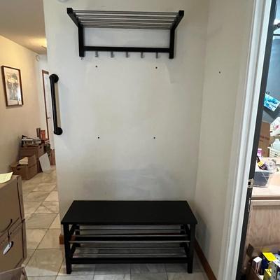 IKEA Bench/Shoe Storage Plus Wall Mounted Coat & Hat Hanger (H-RG)