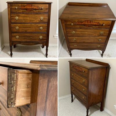 Vtg. Solid Wood Three (3) Full Size Piece Bedroom Set