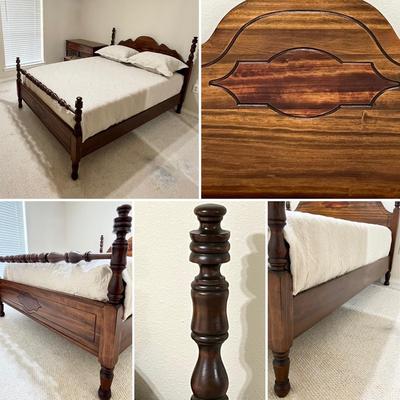 Vtg. Solid Wood Three (3) Full Size Piece Bedroom Set