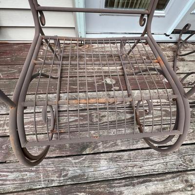 Pair of Ornate Metal Patio Rocking Chairs (Y-RG)