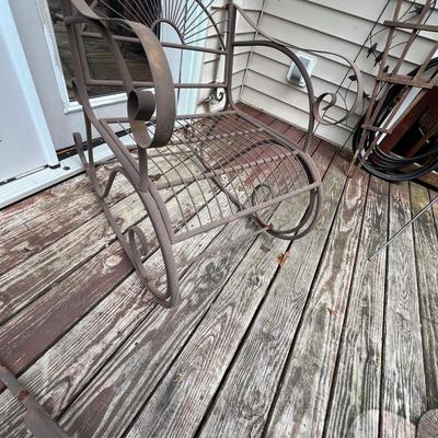 Pair of Ornate Metal Patio Rocking Chairs (Y-RG)