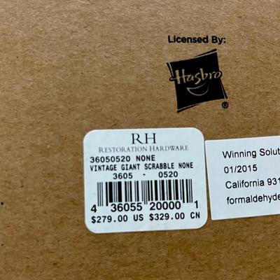 RESTORATION HARDWARE ~ Scrabble ~ Adult Collection Giant Board