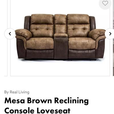 Mesa Brown Glider & Reclining Console Loveseat