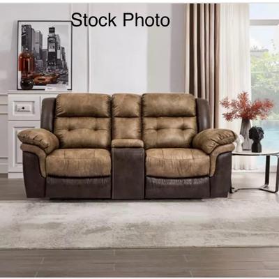 Mesa Brown Glider & Reclining Console Loveseat