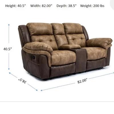 Mesa Brown Glider & Reclining Console Loveseat