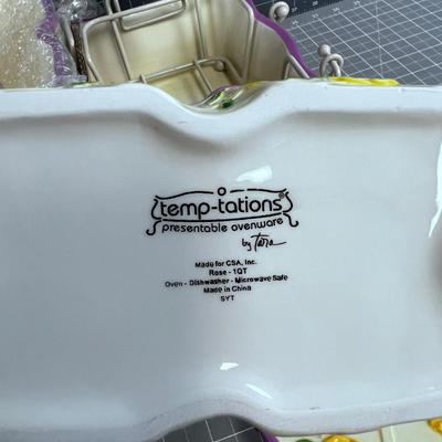 Set of Temptations, Rectangular Baking Dishes with Cradle's. YELLOW 