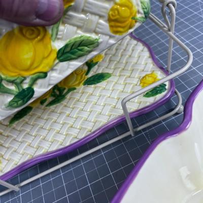 Set of Temptations, Rectangular Baking Dishes with Cradle's. YELLOW 