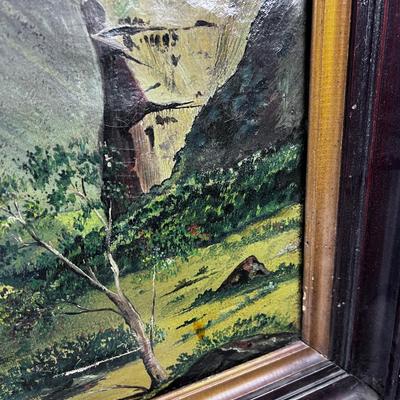 OLD Antique Oil Painting. No Signature. Western Village 