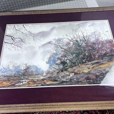 AFTERNOON STILLNESS Landscape, by SCHOFIELD Water Color under Glass 