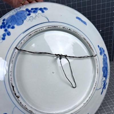 Large 18" Blue & White Chinese Platter