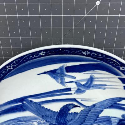 Large 18" Blue & White Chinese Platter