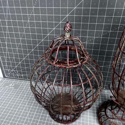2 Wrought Iron Candle Holders 