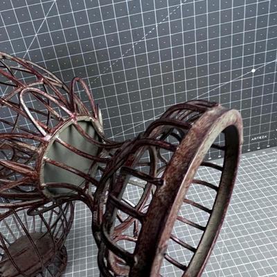 2 Wrought Iron Candle Holders 