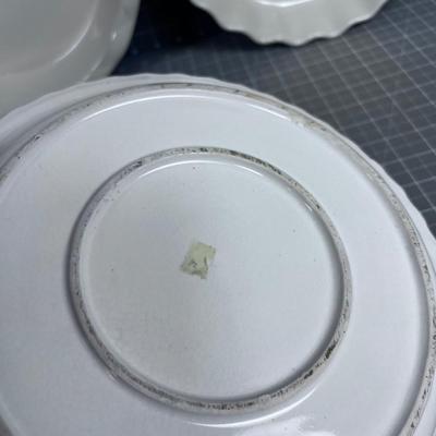 (3) Pie of Quiche Plates, Off White
