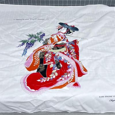 WOW! Silk Scarf by Chiyoe Mutsumoto Dated 1976 