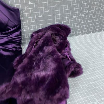 CALVIN KLEIN SEXY Mini Dress and Faux Fur Shall