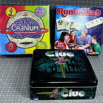3 Board GAMES CLUE Bunch