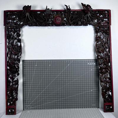 CARVED Chinese Mantel or Window 3 Piece WOW!!!! 