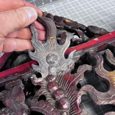 CARVED Chinese Mantel or Window 3 Piece WOW!!!! 