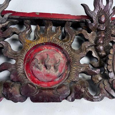CARVED Chinese Mantel or Window 3 Piece WOW!!!! 