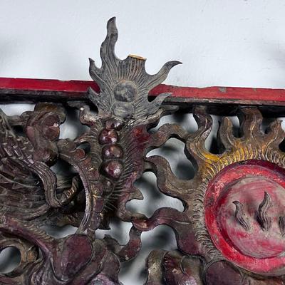 CARVED Chinese Mantel or Window 3 Piece WOW!!!! 