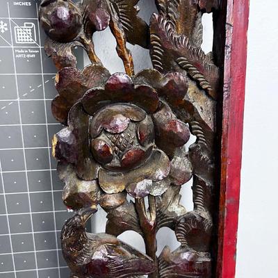 CARVED Chinese Mantel or Window 3 Piece WOW!!!! 