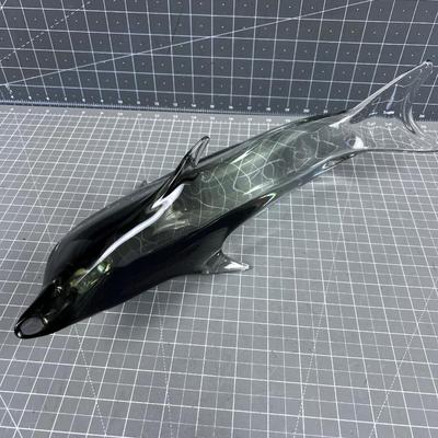 Crystal Dolphin Large 17" long GLASS~~
