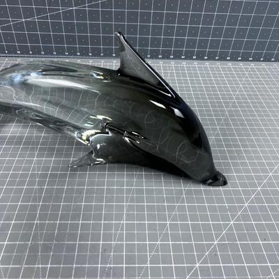Crystal Dolphin Large 17" long GLASS~~