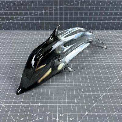Crystal Dolphin Large 17" long GLASS~~