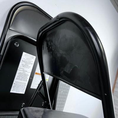 2 Like New Black FOLDING Metal Chair