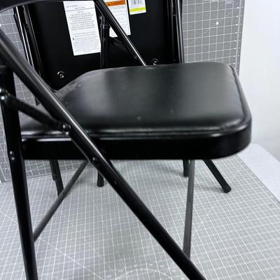2 Like New Black FOLDING Metal Chair