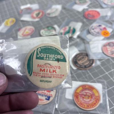 Vintage Milk Lids 