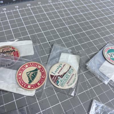 Vintage Milk Lids 