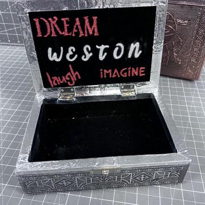 2 Boxes, Silver and Copper Toned