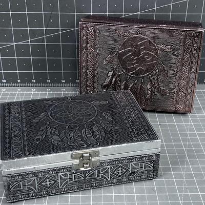 2 Boxes, Silver and Copper Toned