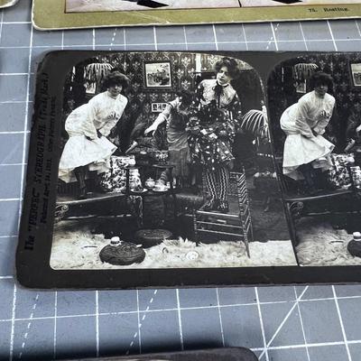 Antique Stereo View Cards (7) Various Scenes 