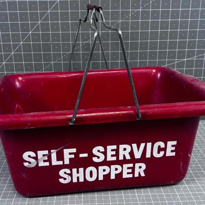 VINTAGE Red Shopping Basket