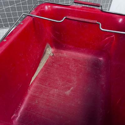 VINTAGE Red Shopping Basket