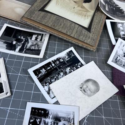Antique and Vintage PHOTO lot, including "In the Dog House with Spot" (also ORIGINAL)  