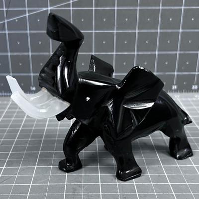 Carved Black Elephant STONE