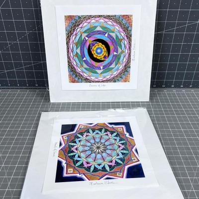 (2) Mandala Drawings by BARBARA EVANS 