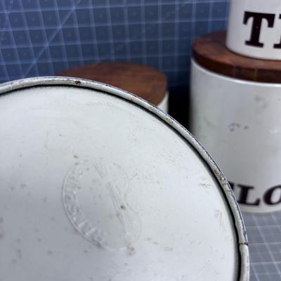 1970's Tin Canister Set with Lids