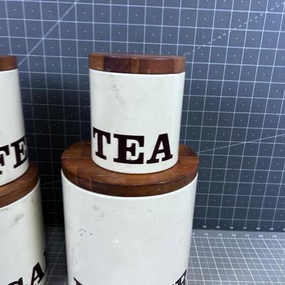 1970's Tin Canister Set with Lids