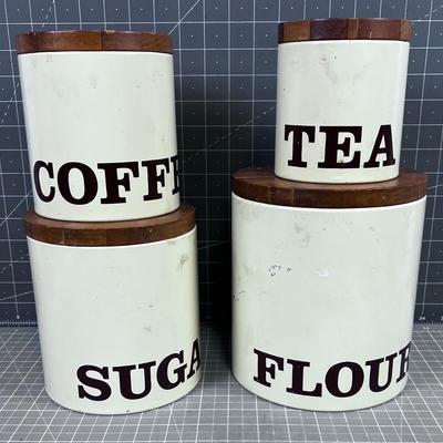 1970's Tin Canister Set with Lids