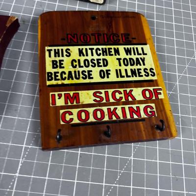 Kitschy Wood Wall Plaques 